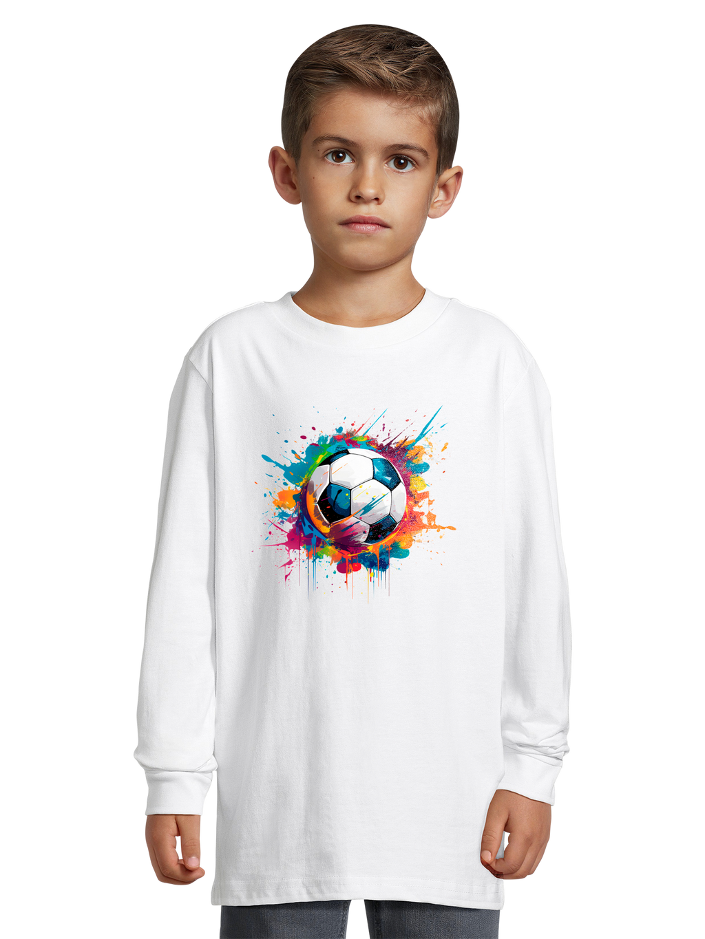 T-shirt de balle de football coloré