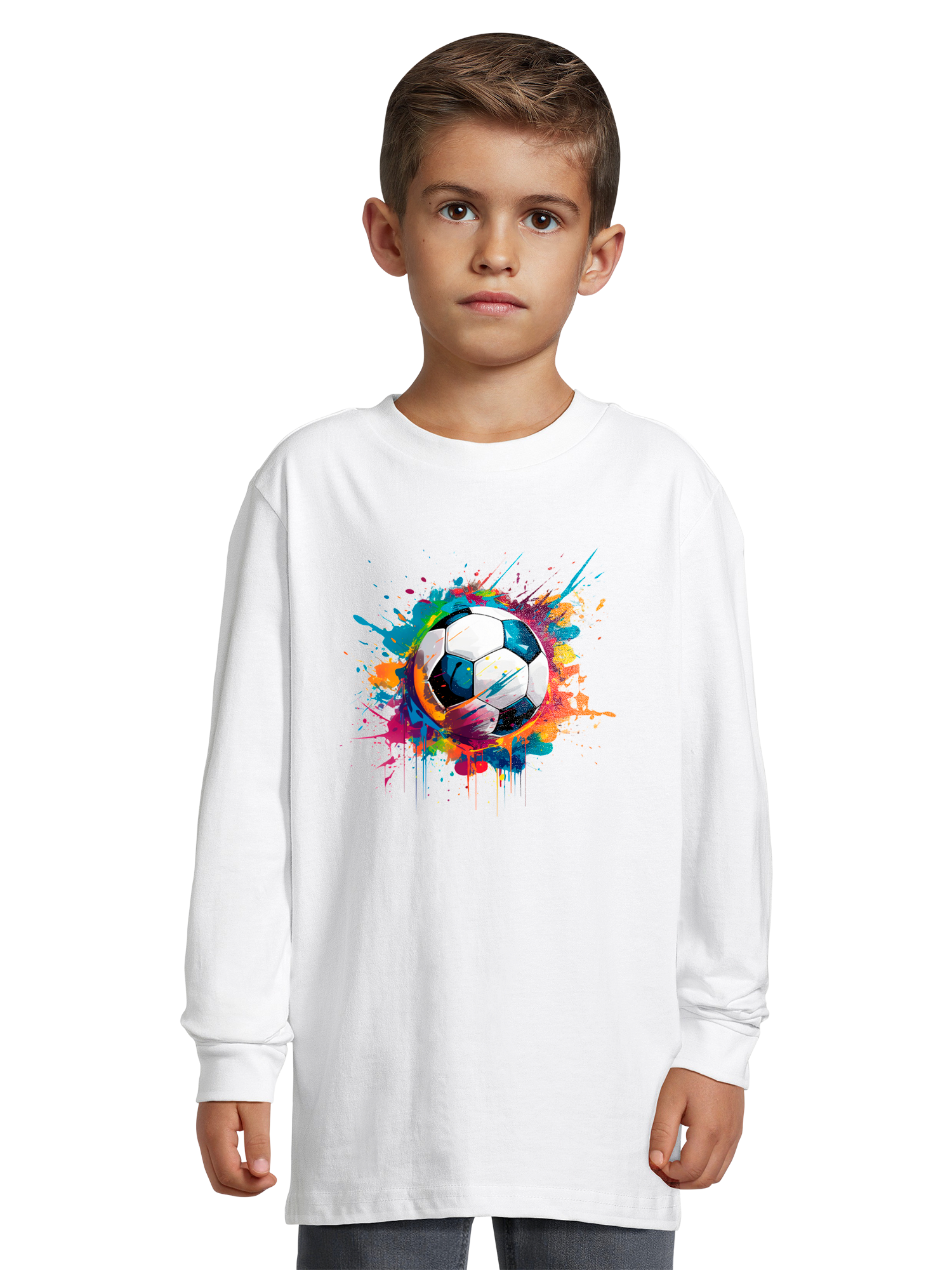 T-shirt de balle de football coloré
