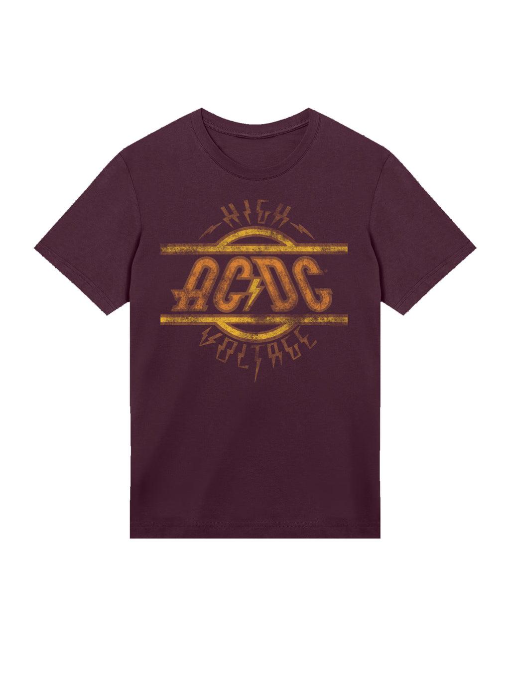 AC/DC High Voltage Logo Distressed Men's Organic T-Shirt