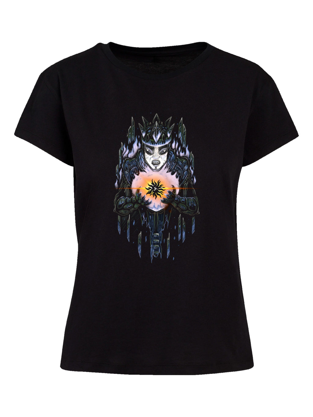 Crónicas de Mythodea 2025 Legado de fuego silenciado y Burgschneider Wht con la camiseta de la caja de damas