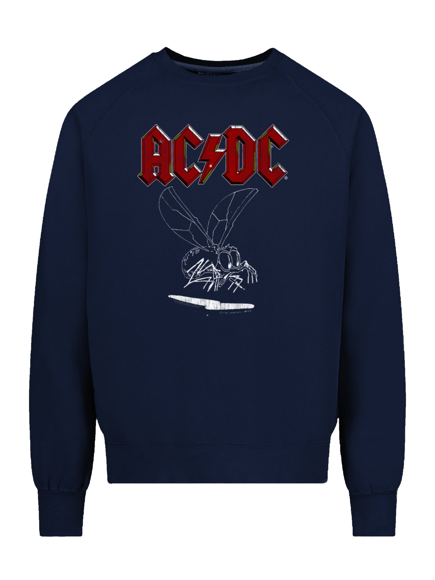 AC/DC Fly On the Wall 1985 con la tripulación de raglán de lana vintage