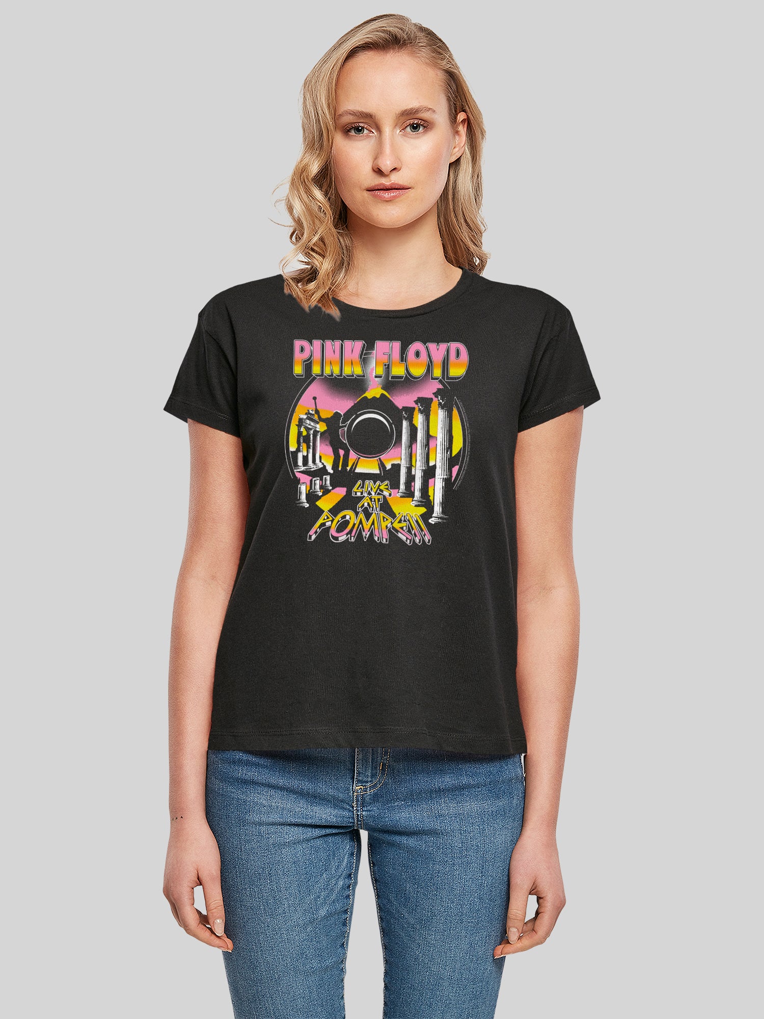Pink Floyd Live At Pompeii Volcano Ladies Box T-Shirt