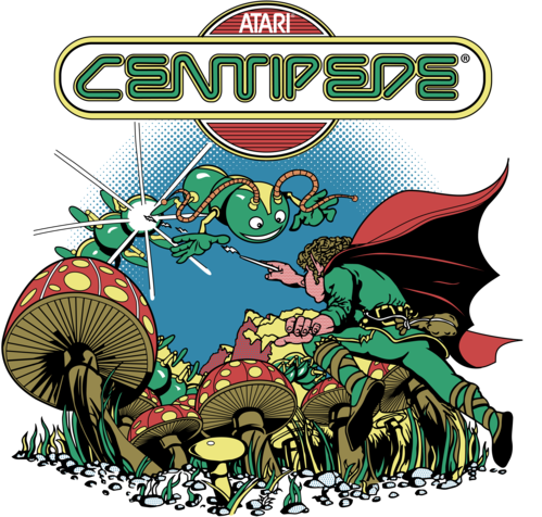 Centipede Atari Retro Gaming with Acid Washed Heavy Oversize Tee