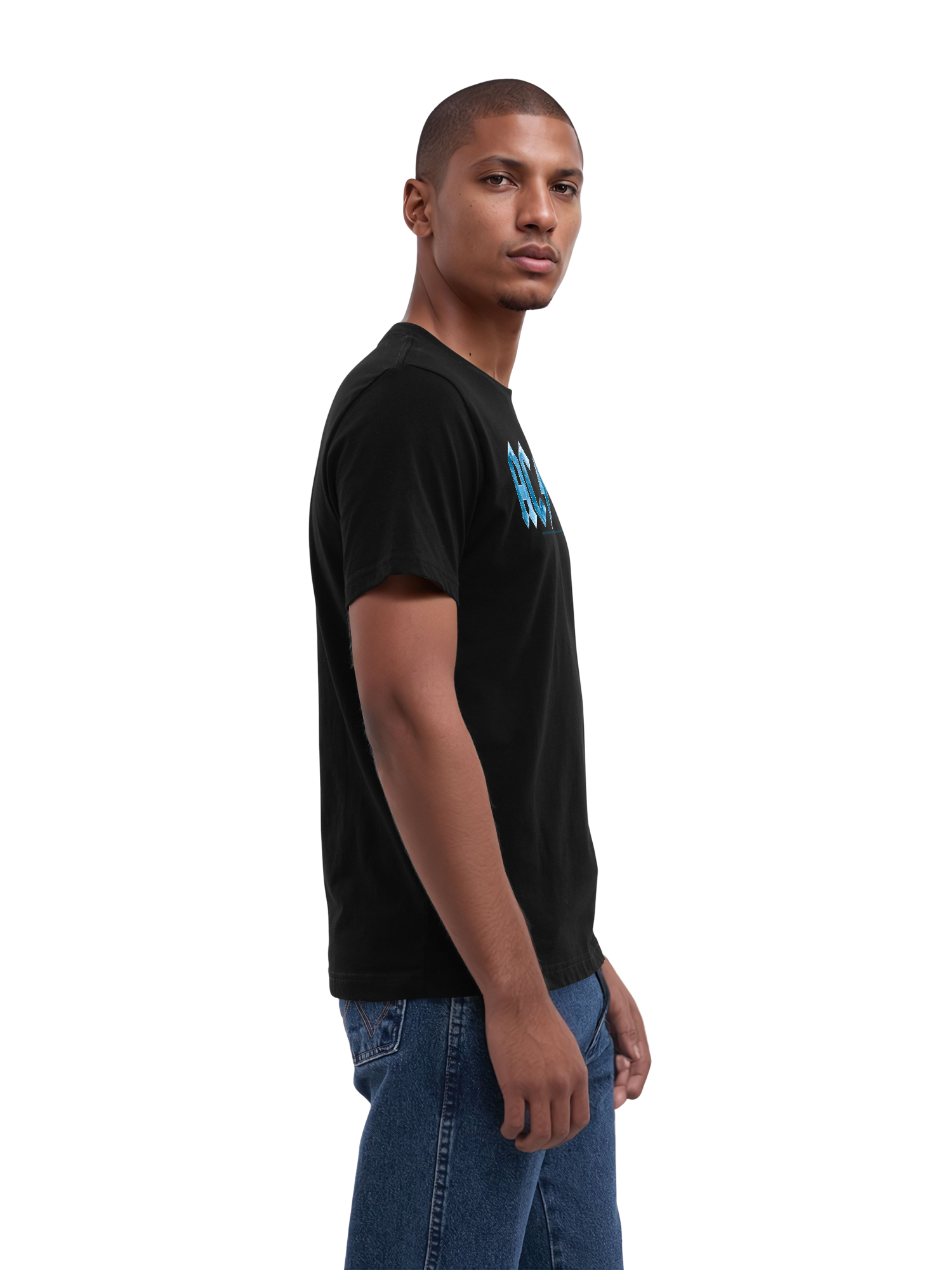 ACDC Herren T-Shirt mit blauem Eis-Logo