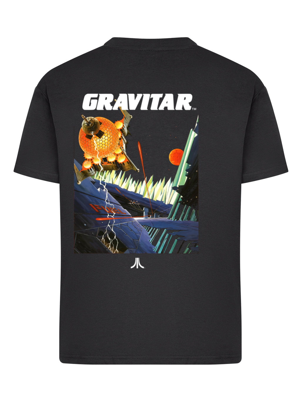 Atari Games Logo White Retro Gaming Horizontal and Atari Gravitar Box Cover with Ladies Everyday Tee