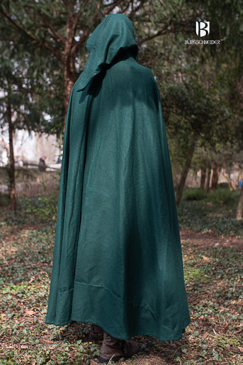 Wool Hooded Cloak Hibernus Green