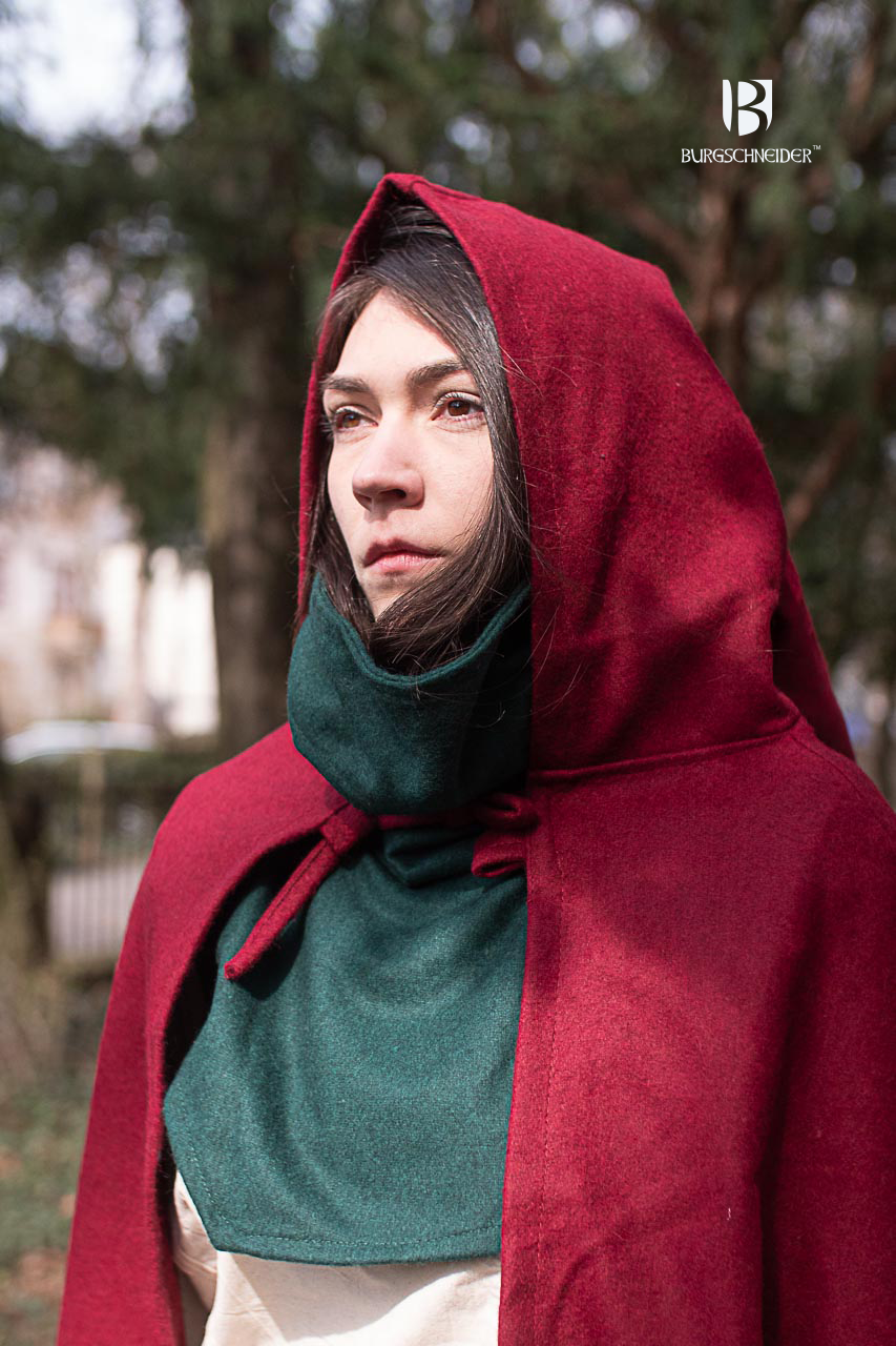 Wool Hooded Cloak Hibernus Red