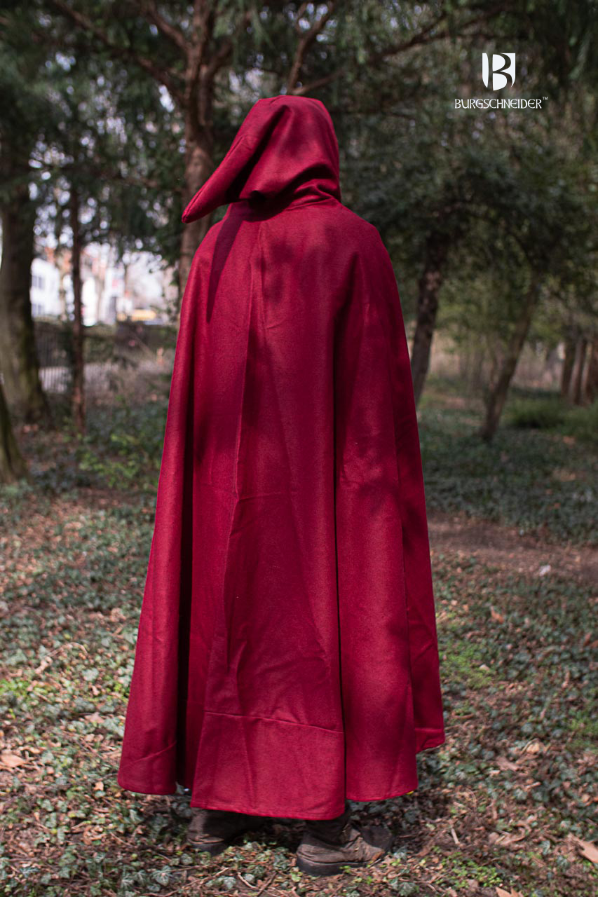 Wool Hooded Cloak Hibernus Red