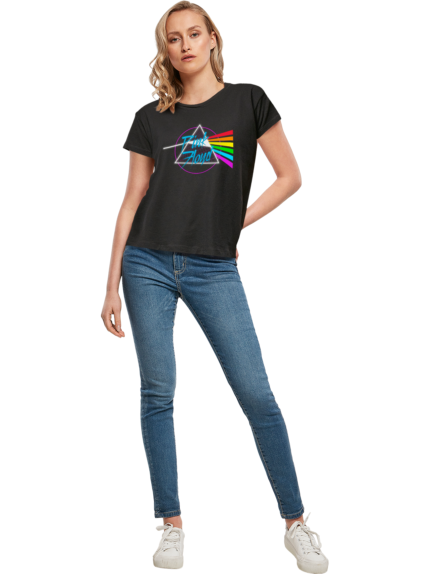 Pink Floyd Neon Dark Side With Ladies Box Tee