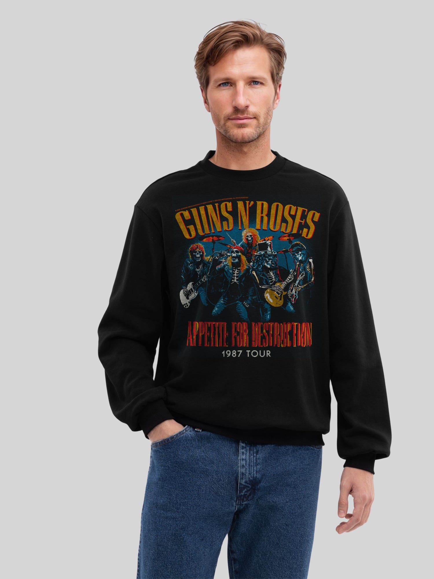 Affiche de concert vintage de Guns N 'Roses 1987 | Pull régulier pour hommes