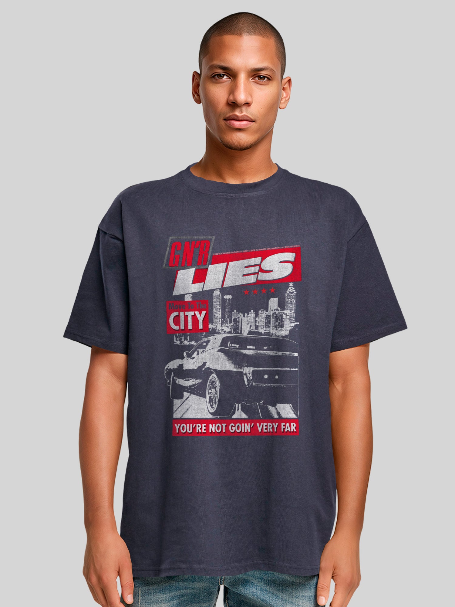 Guns N 'Roses Lies City | Camiseta pesada de gran tamaño