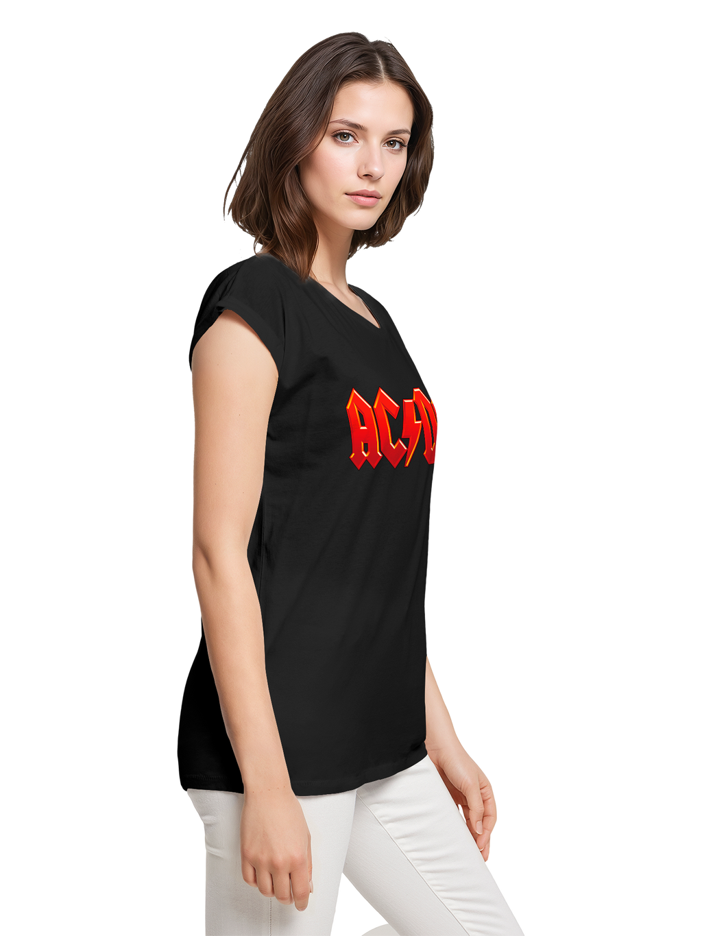 ACDC Dunkelrotes Logo Damen T-Shirt
