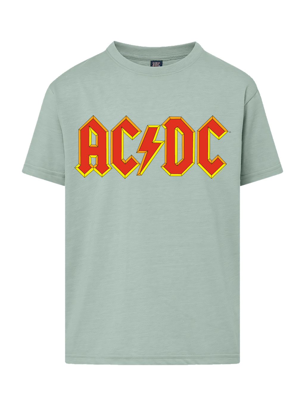 AC/DC Amarillo Outline Red logotipo con camiseta de amigo juvenil