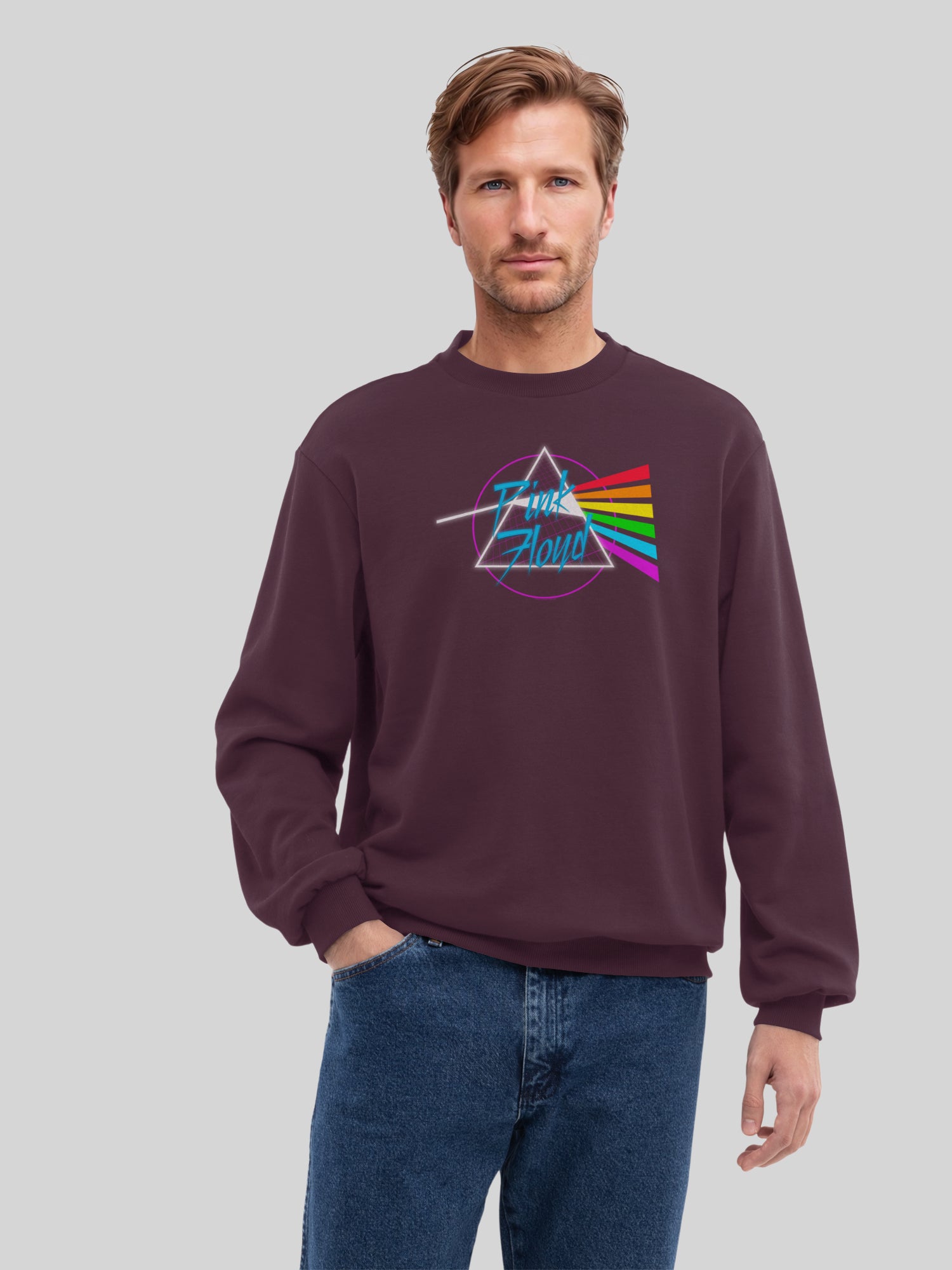 Pink Floyd Neon Dark Side with True Blanks | Mens Regular Sweater