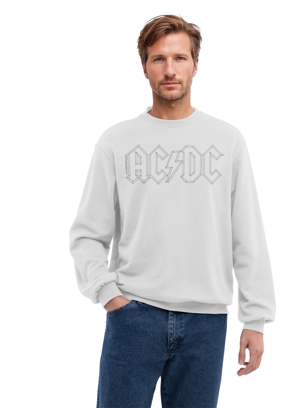 Sweat-shirt organique du logo AC / DC Black Outline