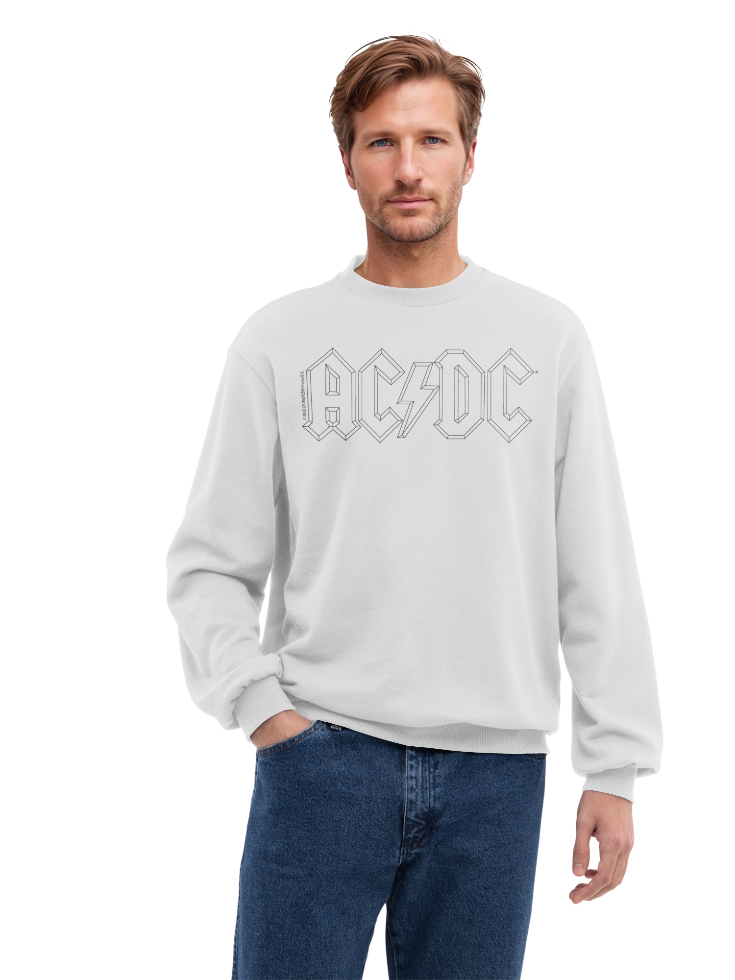 Sweat-shirt organique du logo AC / DC Black Outline