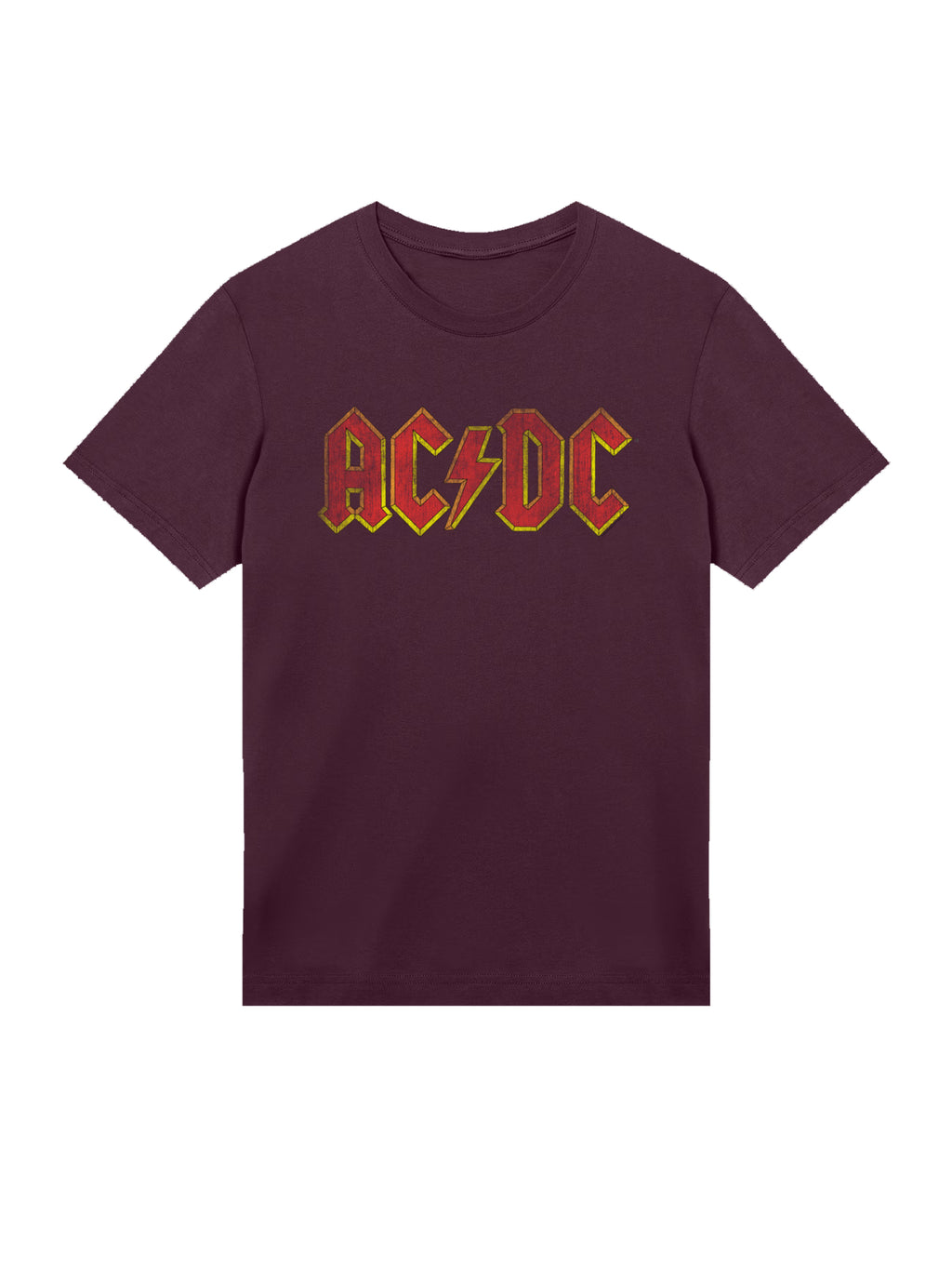 T-shirt organique masculin de logo rouge en détresse AC / DC