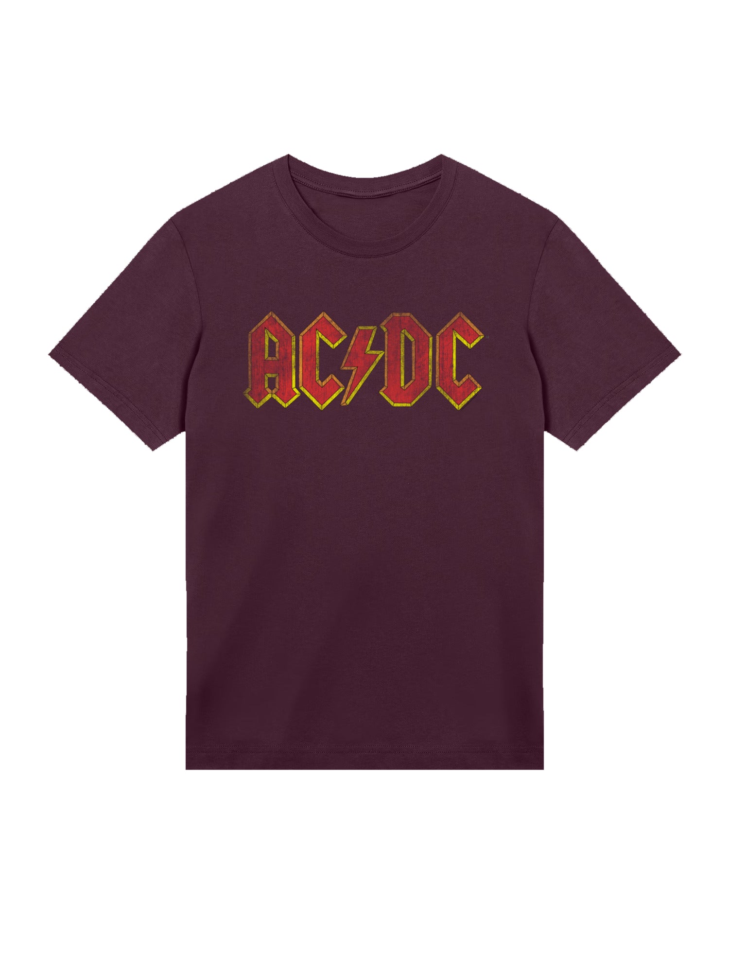 T-shirt organique masculin de logo rouge en détresse AC / DC