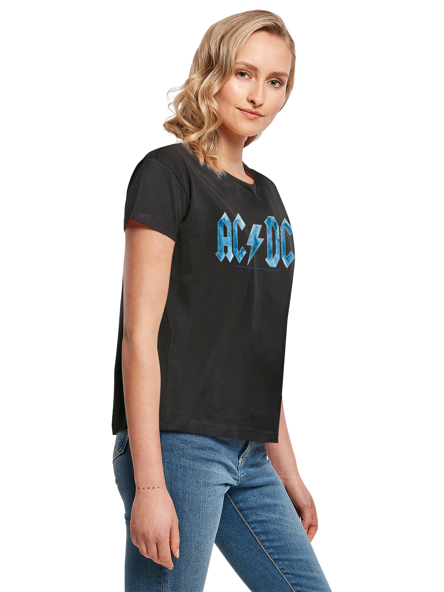 ACDC Blue Ice Logo Damen Box T-Shirt