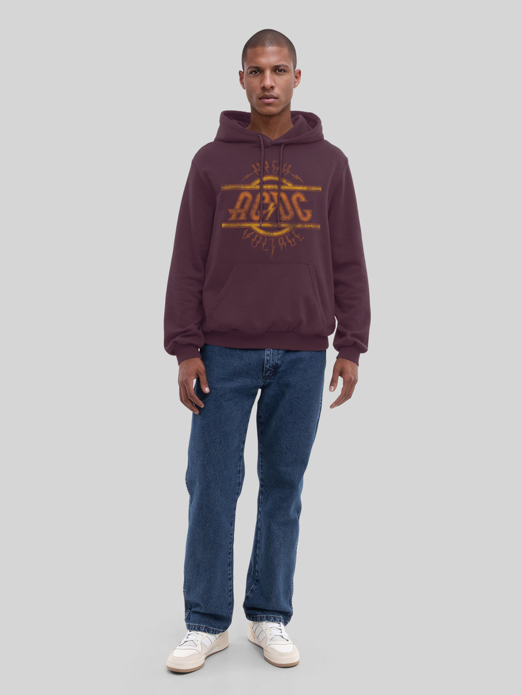 AC / DC Logo haute tension Sweat à capuche organique pour hommes en détresse