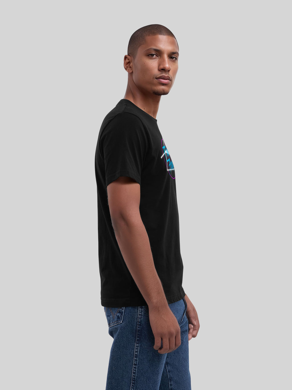 Pink Floyd Neon Dark Side with True Blanks | Mens Regular Tee