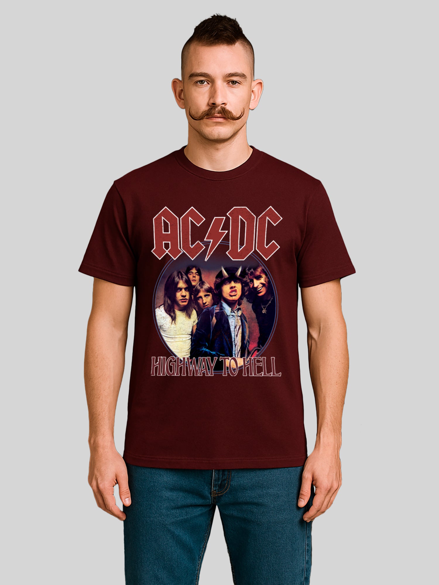 AC / DC Highway to Hell Circle T-shirt organique masculin