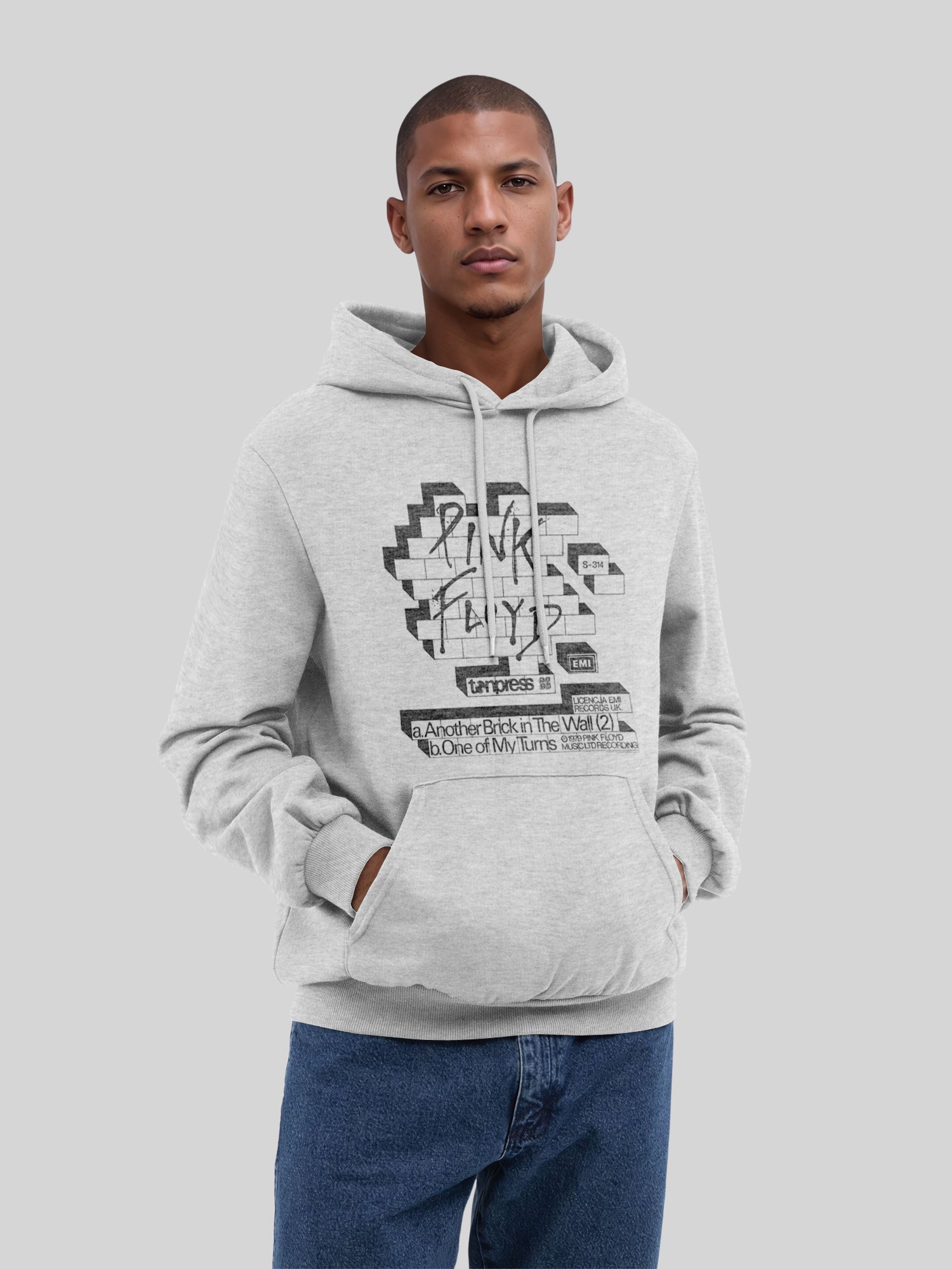 Pink Floyd une autre brique dans la couverture murale avec de vrais blancs | Hoodie régulier pour hommes