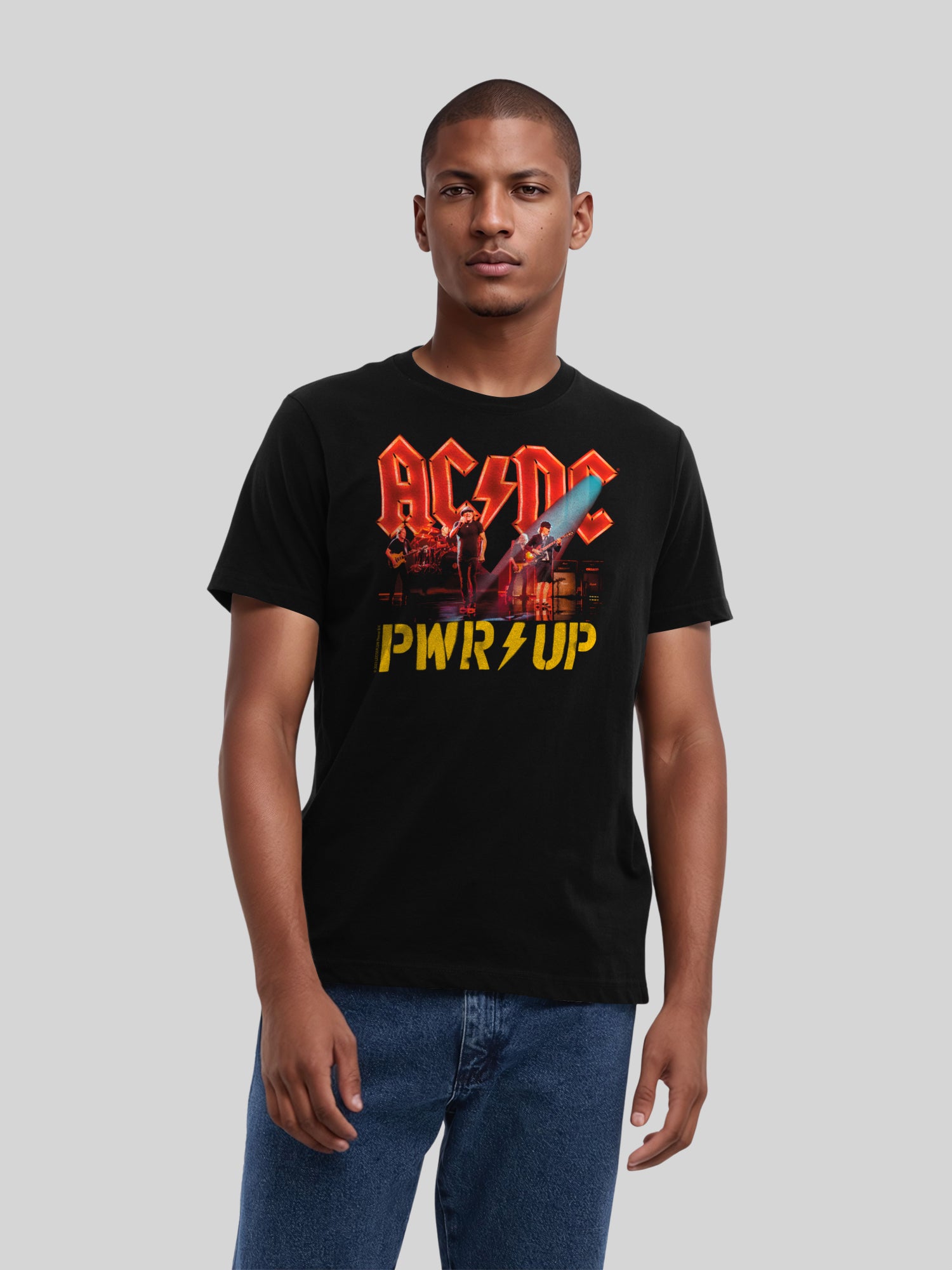 ACDC Pwrup Stage Lights avec True Blanks | Tee-shirt régulier pour hommes