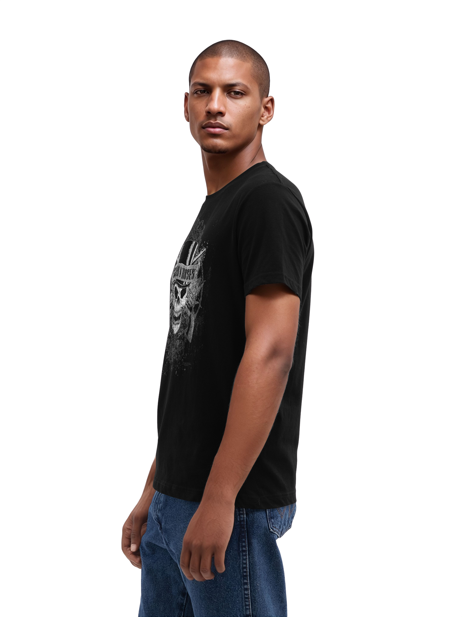 Guns 'n' rosas calavera desteñida | Camiseta regular para hombre