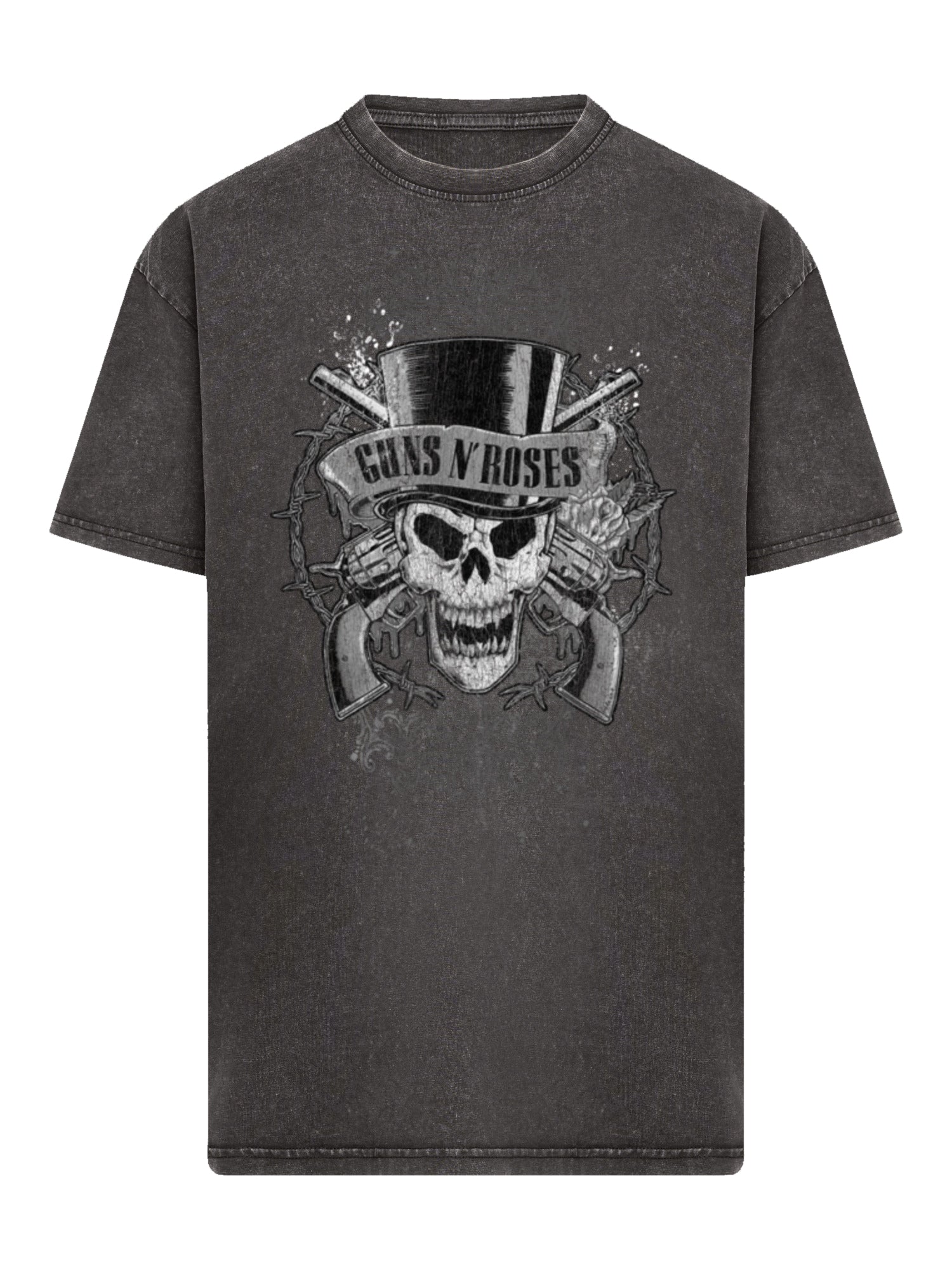 Skull fané des armes à feu | T-shirt surdimensionné lourd