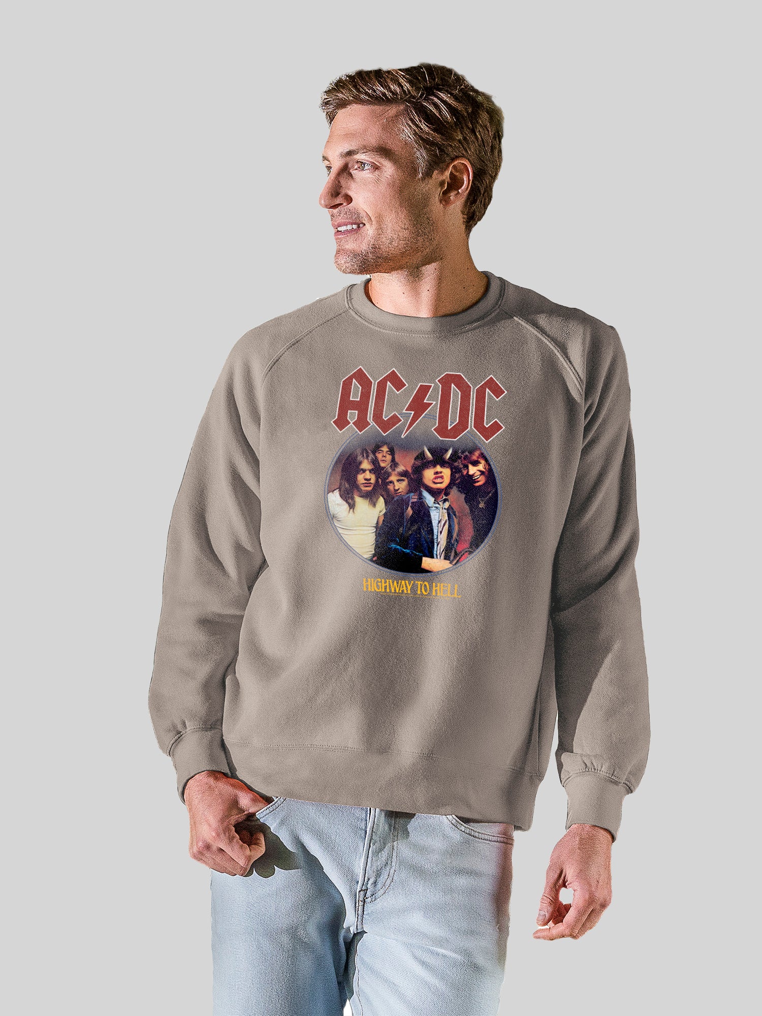 AC/DC Highway To Hell Circle with Vintage Fleece Raglan Crew