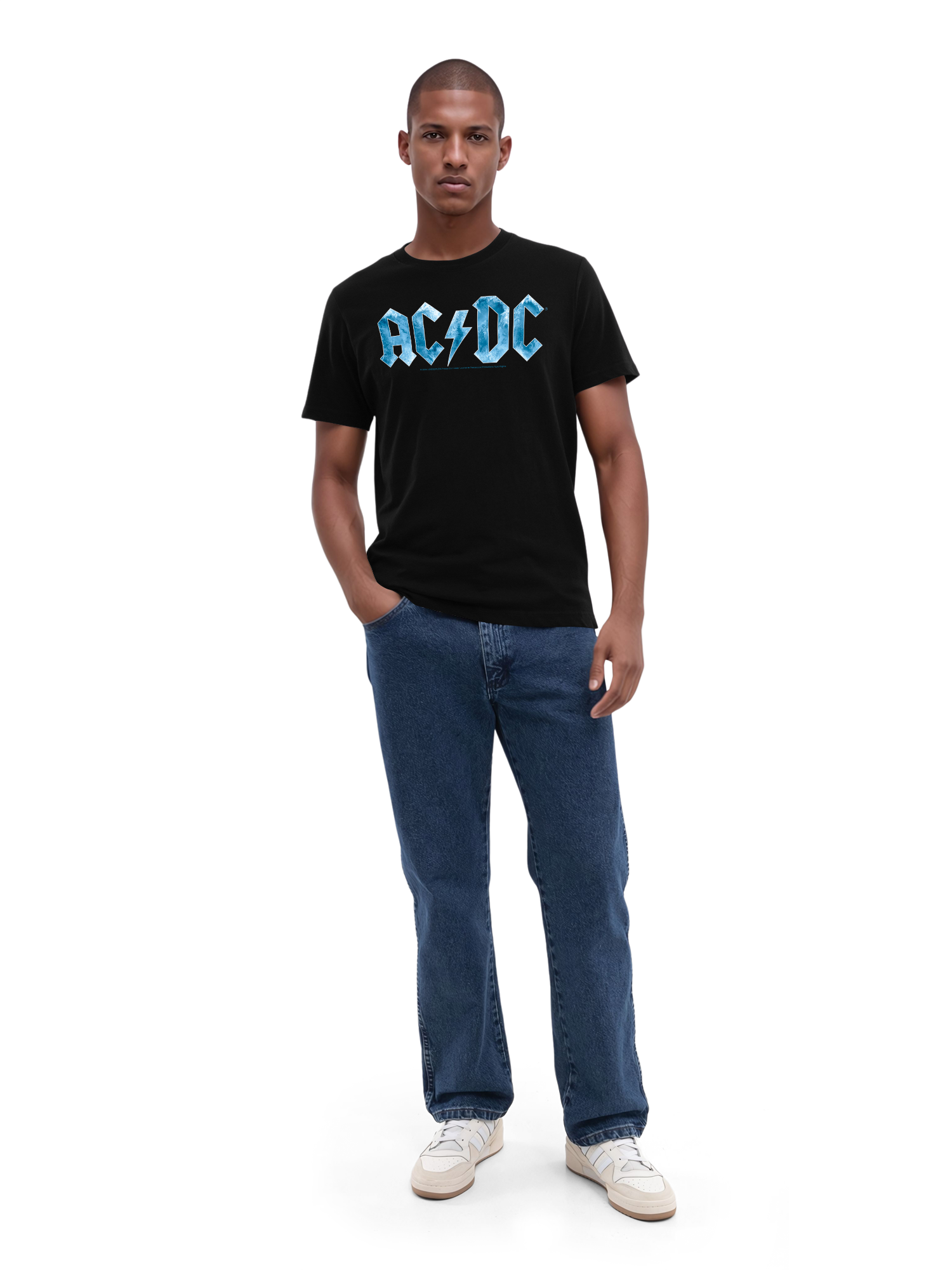 ACDC Herren T-Shirt mit blauem Eis-Logo