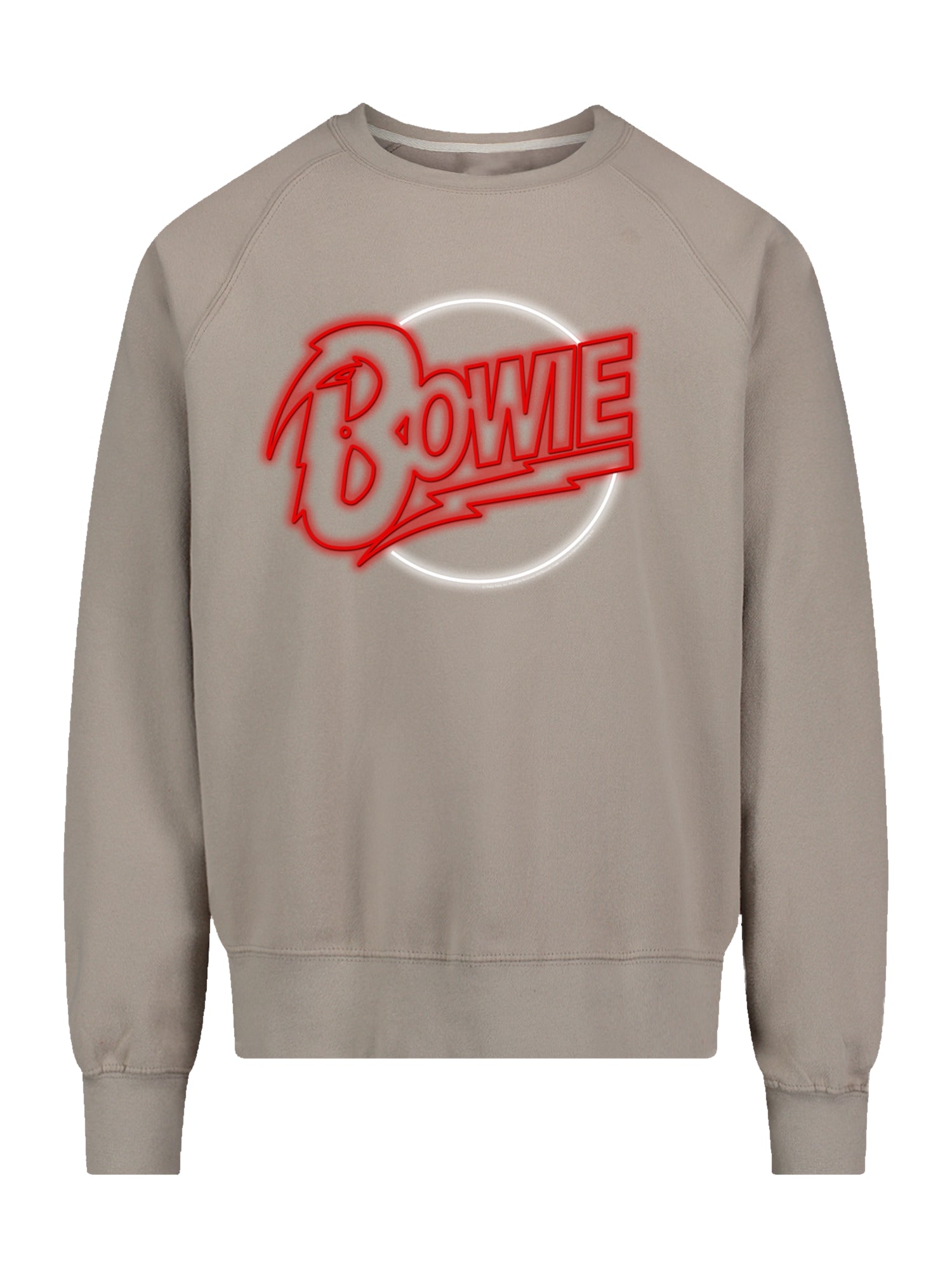 David Bowie Neon Logo avec l'équipage de la toison vintage Raglan
