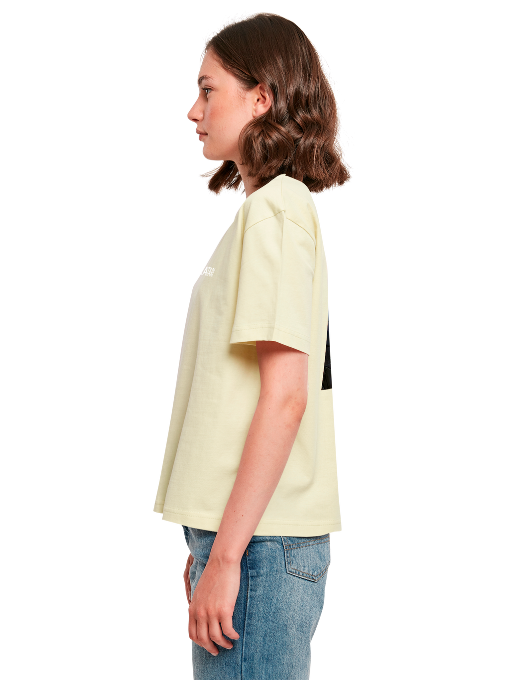 Atari Games Logo White Retro Gaming Horizontal and Atari Gravitar Box Cover with Ladies Everyday Tee