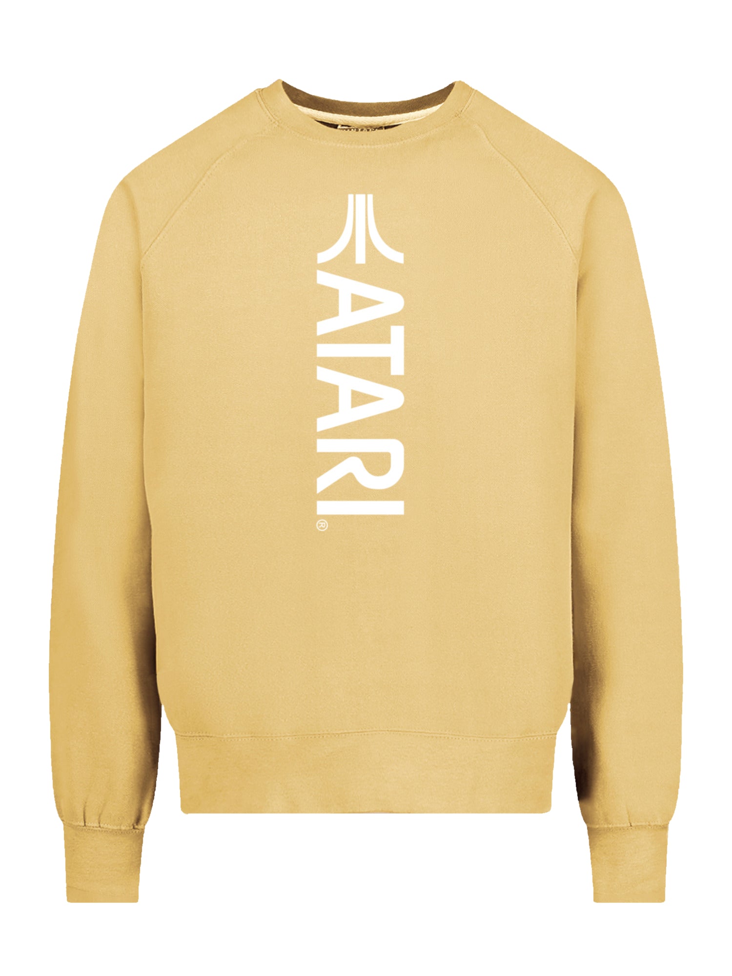 Juegos Atari Logotipo Vertical White Retro Gaming con Vintage Fleece Raglan Crew