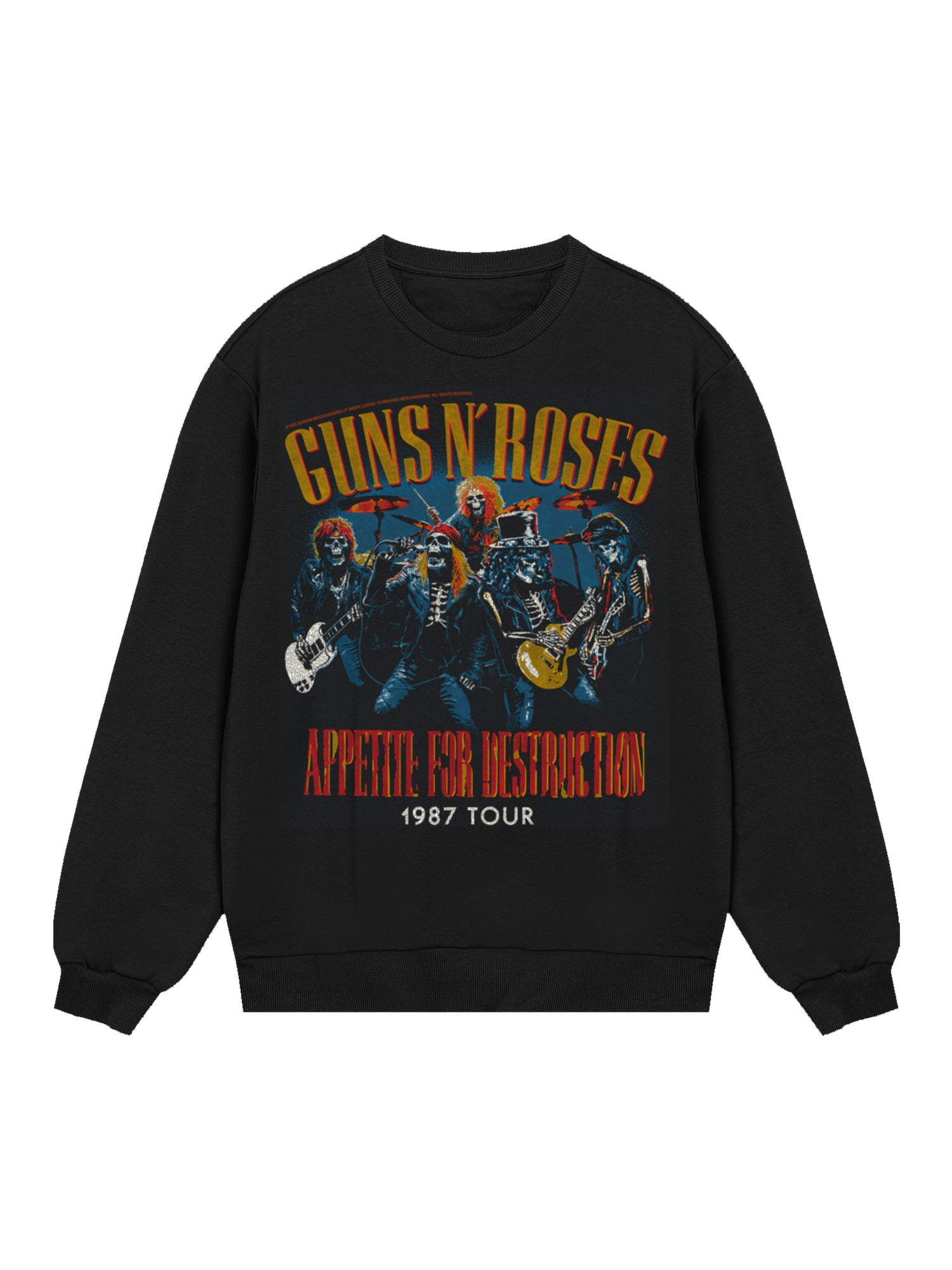 Affiche de concert vintage de Guns N 'Roses 1987 | Pull régulier pour hommes