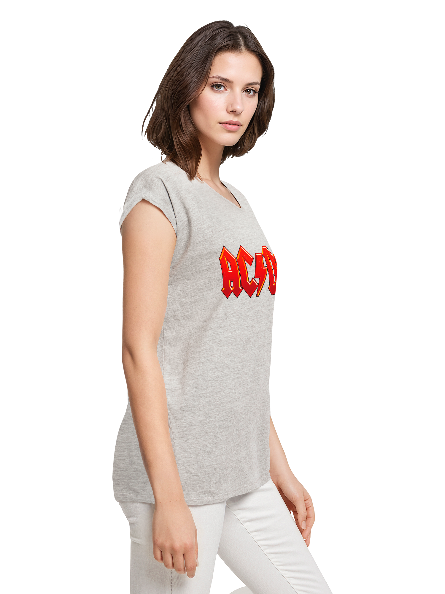 ACDC Dunkelrotes Logo Damen T-Shirt