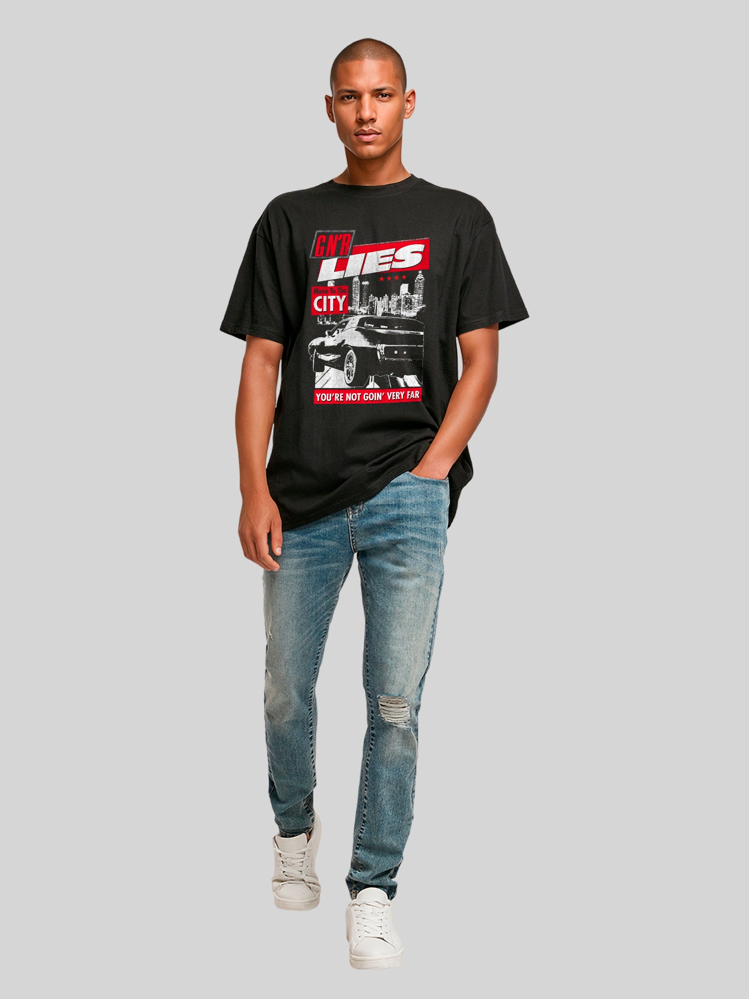Guns N 'Roses Lies City | Camiseta pesada de gran tamaño