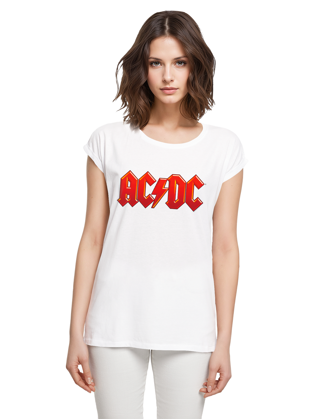 ACDC Dunkelrotes Logo Damen T-Shirt