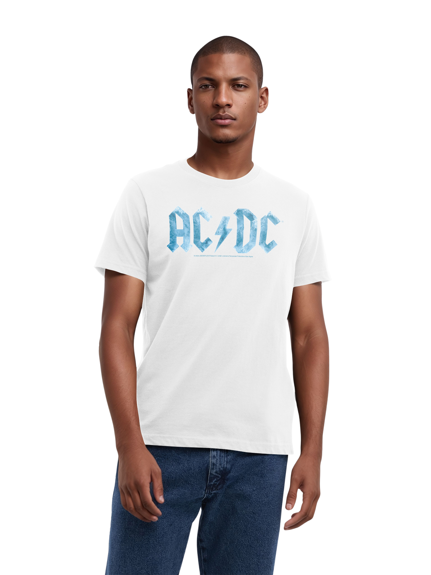 ACDC Herren T-Shirt mit blauem Eis-Logo