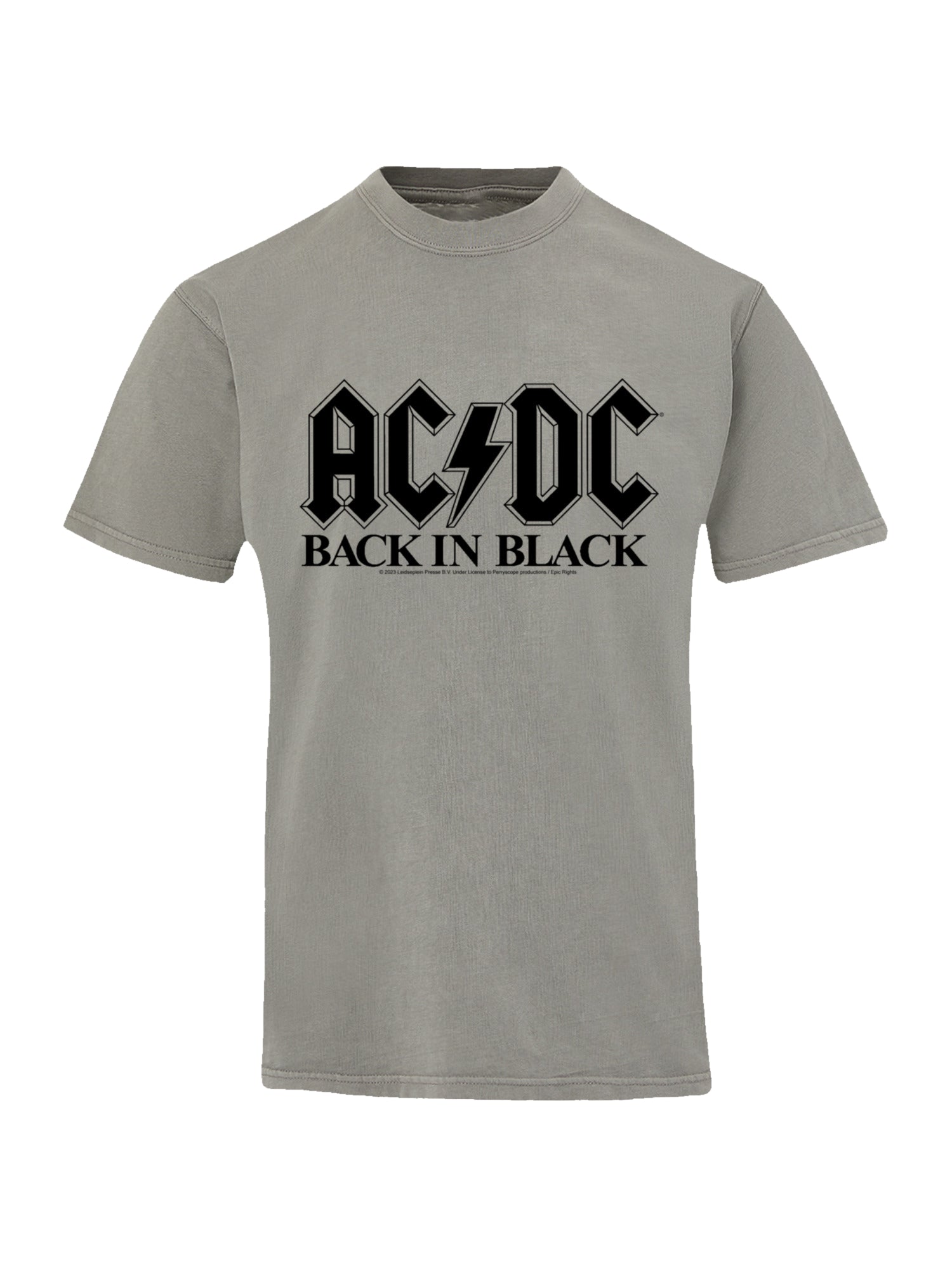 AC/DC Atrás en logotipo negro con camiseta de color costero