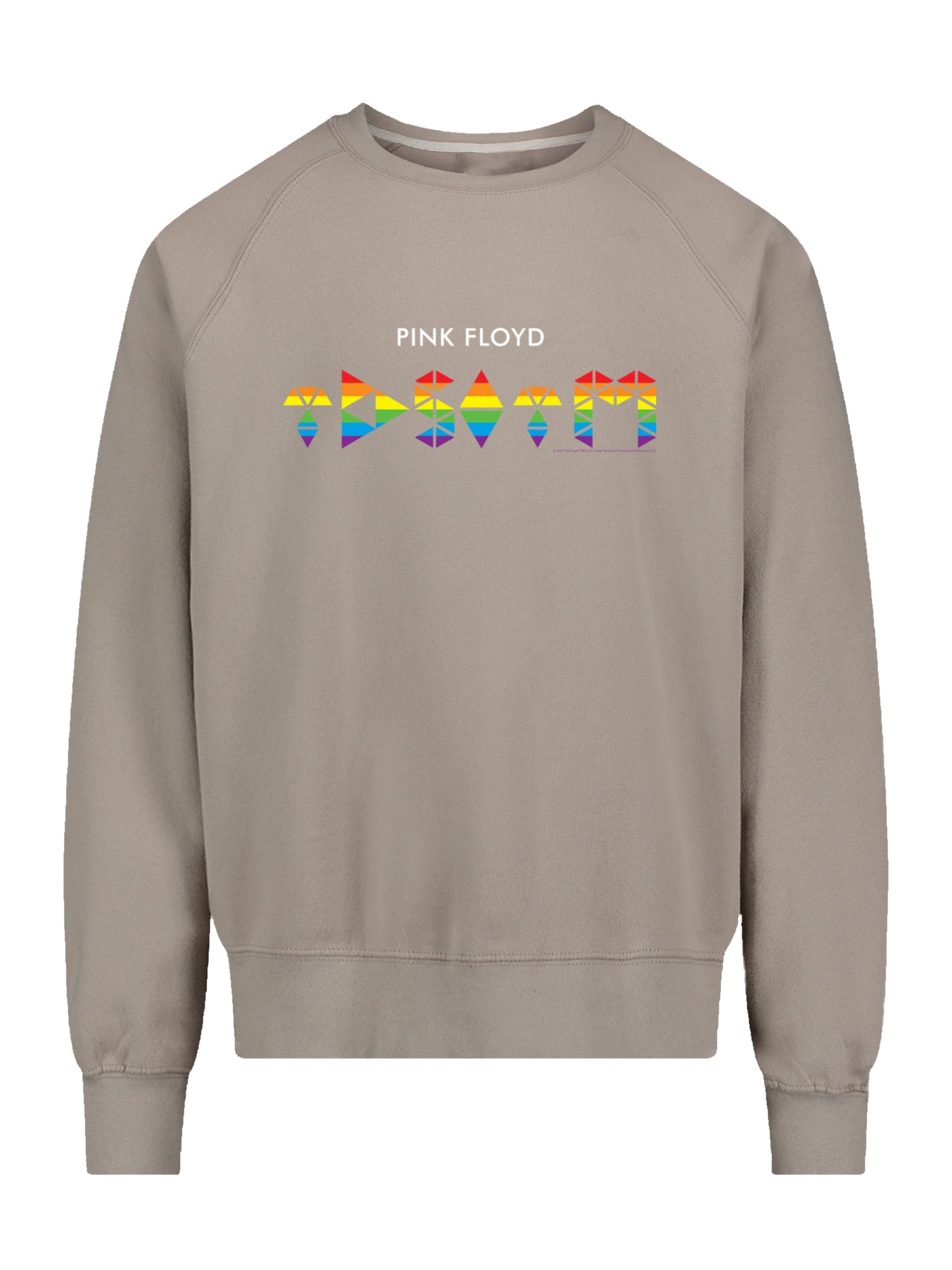 Pink Floyd TDSOTM Rainbow avec l'équipage de la toison vintage Raglan