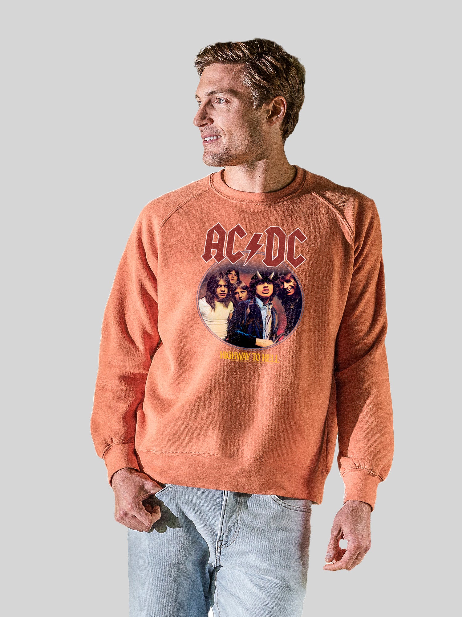AC/DC Highway To Hell Circle with Vintage Fleece Raglan Crew