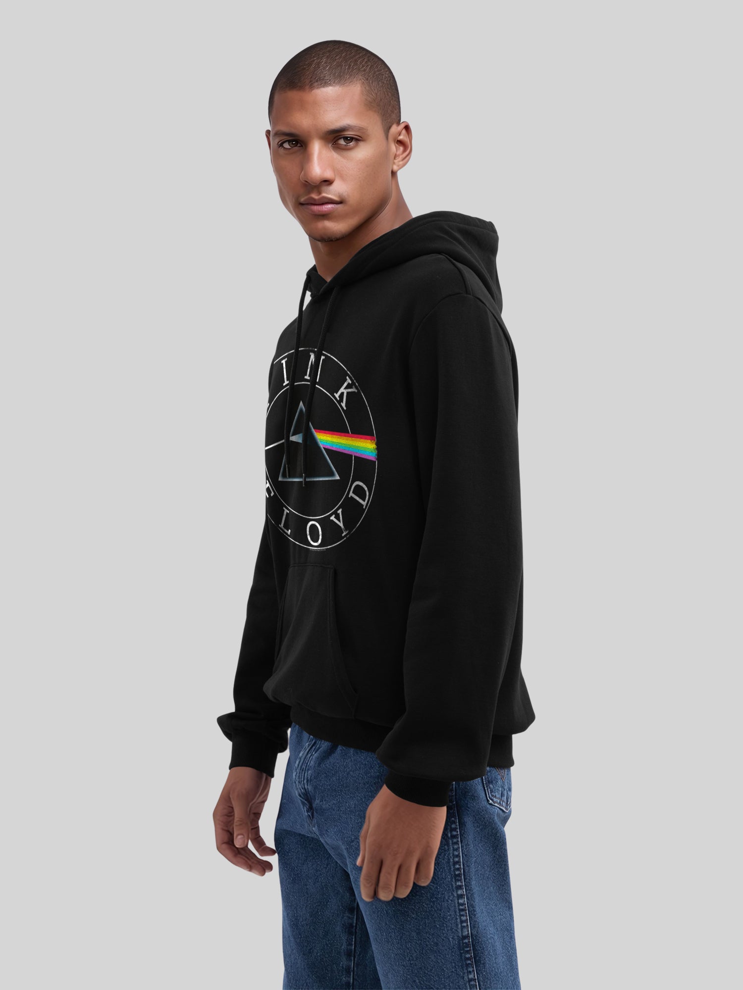 Pink Floyd Prism Circle Logo with True Blanks | Mens Regular Hoodie