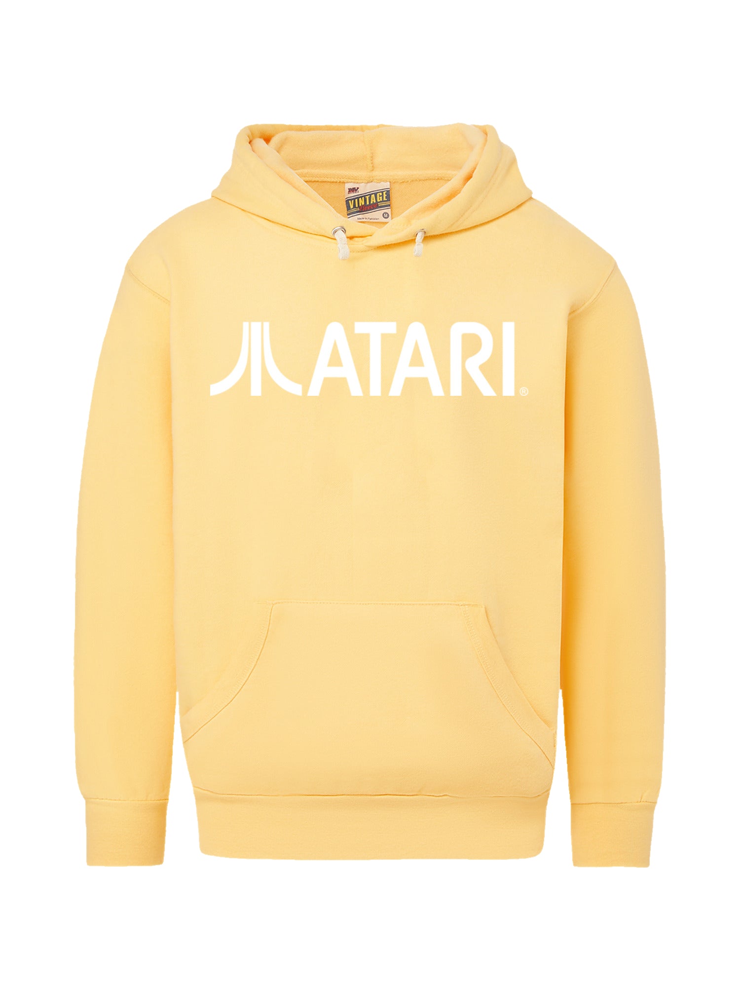 Atari Games Logo White Retro Gaming Horizontal mit Vintage Fleece Hood