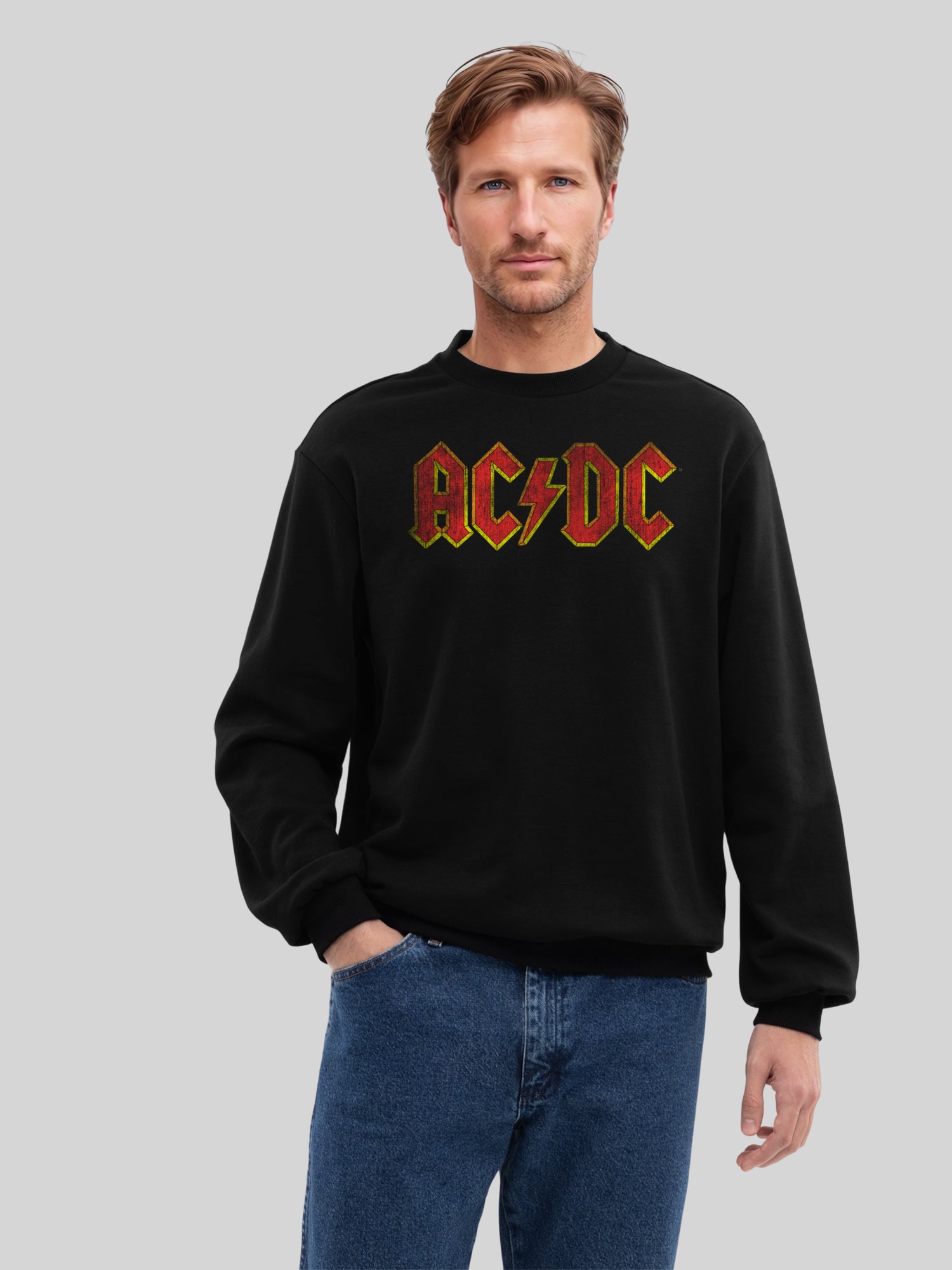 AC / DC Logo rouge en détresse Sweat-shirt organique masculin
