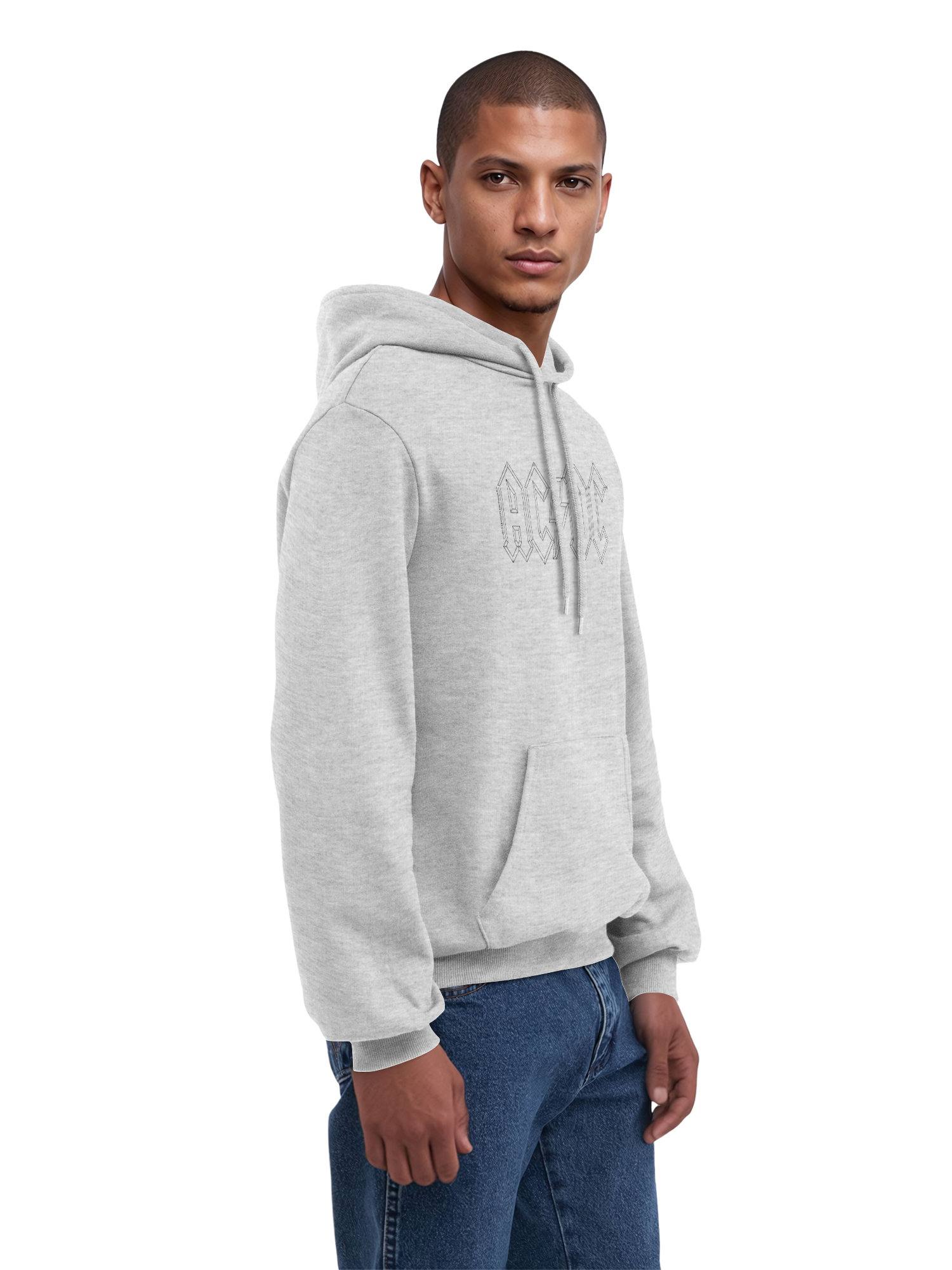 AC / DC Black Outline Logo Organic Hoodie