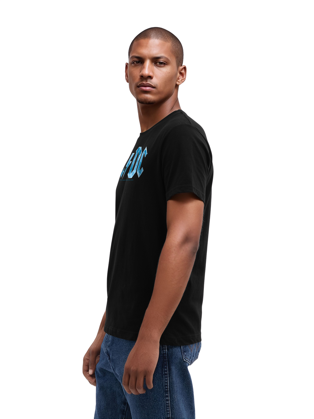 ACDC Herren T-Shirt mit blauem Eis-Logo