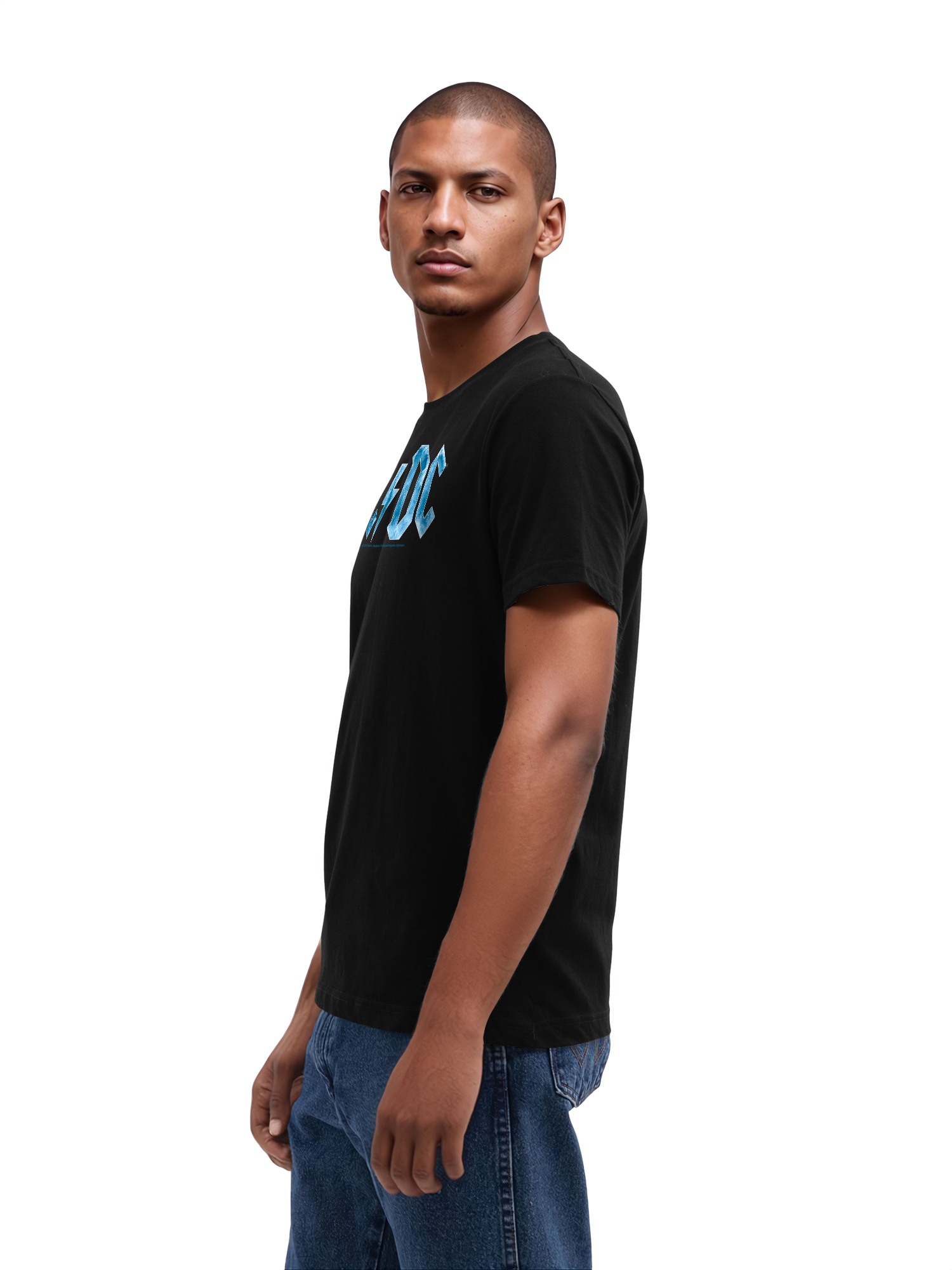 ACDC Herren T-Shirt mit blauem Eis-Logo