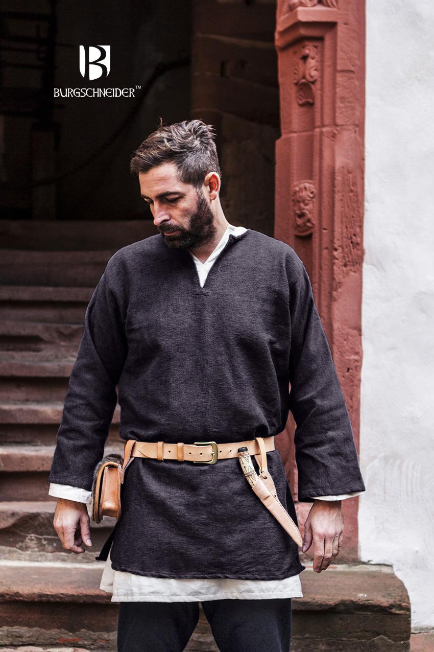 Mittelalter Tunika kurz „Erik“ - Grau